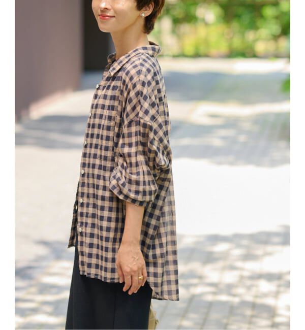 JOURNAL STANDARD relume「《追加2》コットンローンチェックオーバーサイズ」|シャツ・ブラウス|