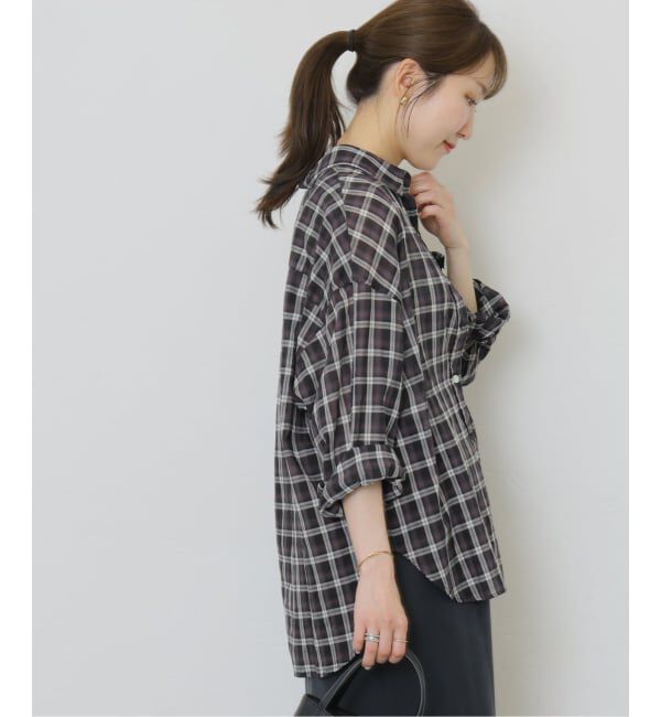 JOURNAL STANDARD relume「《追加2》コットンローンチェックオーバーサイズ」|シャツ・ブラウス|