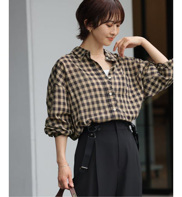 JOURNAL STANDARD relume「《追加2》コットンローンチェックオーバーサイズ」|シャツ・ブラウス|