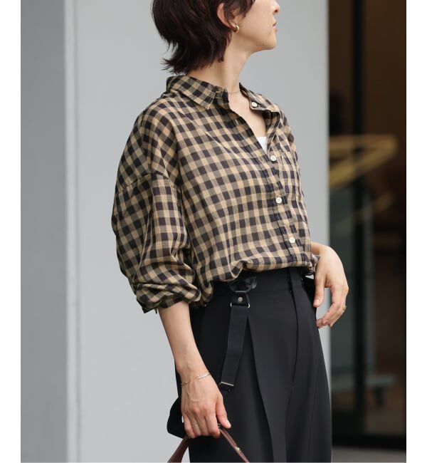 JOURNAL STANDARD relume「《追加2》コットンローンチェックオーバーサイズ」|シャツ・ブラウス|
