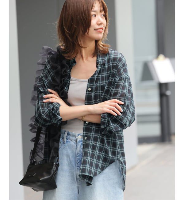 JOURNAL STANDARD relume「《追加2》コットンローンチェックオーバーサイズ」|シャツ・ブラウス|