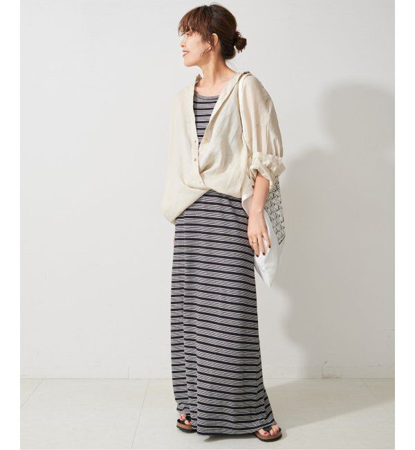 Spick and Span「≪追加≫80リネンカシュクールビッグシャツ」|シャツ・ブラウス|