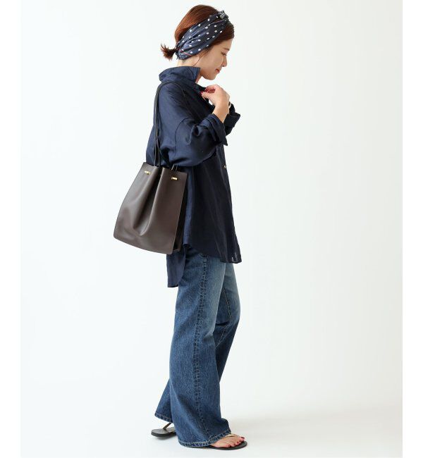 Spick and Span「≪追加≫80リネンカシュクールビッグシャツ」|シャツ・ブラウス|