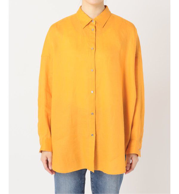 Spick and Span「≪追加≫80リネンカシュクールビッグシャツ」|シャツ・ブラウス|