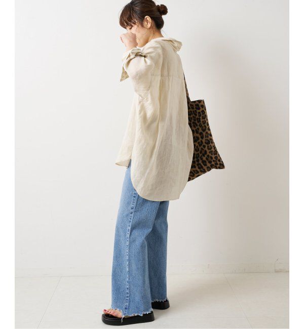 Spick and Span「≪追加≫80リネンカシュクールビッグシャツ」|シャツ・ブラウス|