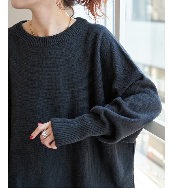 Spick and Span「《追加》バルキーヤーン ドルマンロングリブニット」|ニット・セーター|