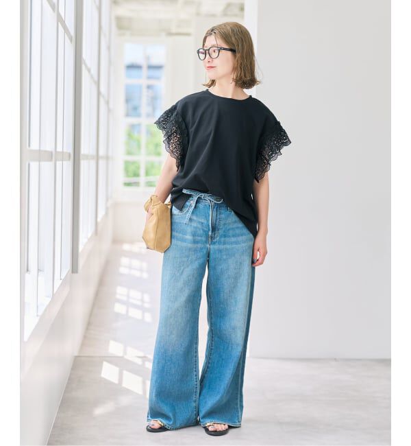 Spick and Span「ケミカルレーススリーブプルオーバー」|Tシャツ・カットソー|