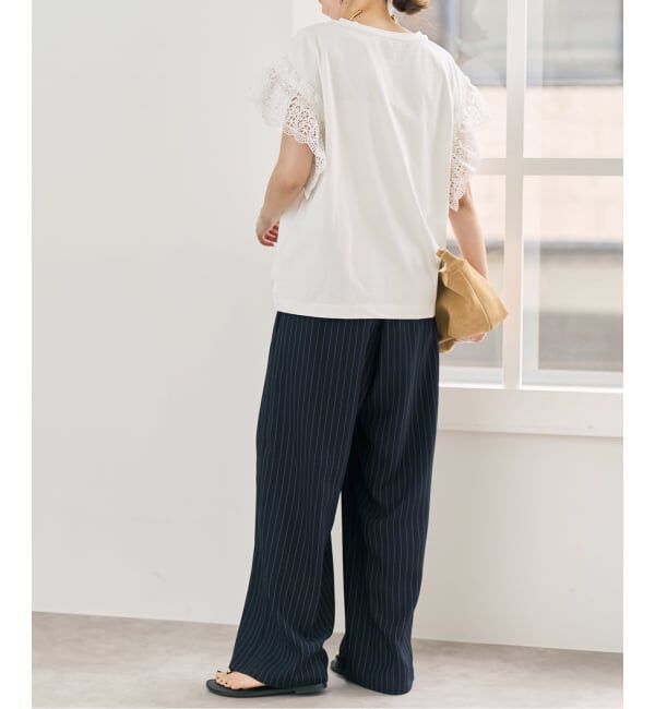 Spick and Span「ケミカルレーススリーブプルオーバー」|Tシャツ・カットソー|