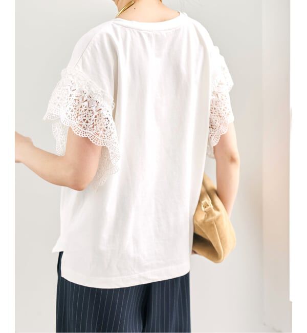 Spick and Span「ケミカルレーススリーブプルオーバー」|Tシャツ・カットソー|