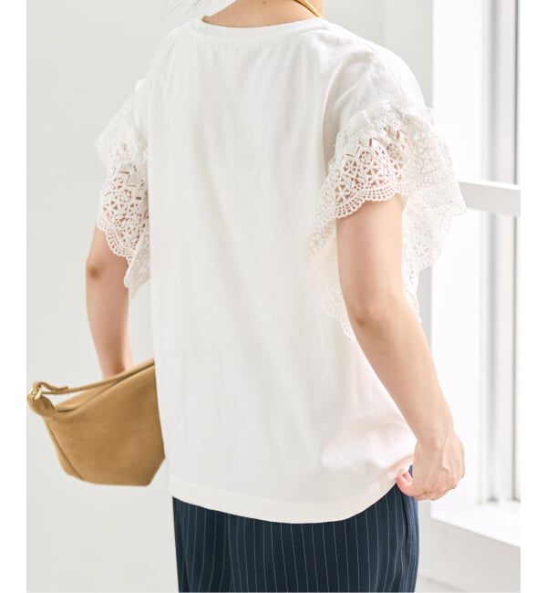 Spick and Span「ケミカルレーススリーブプルオーバー」|Tシャツ・カットソー|