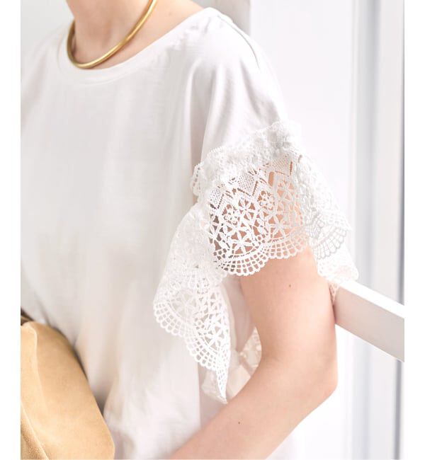 Spick and Span「ケミカルレーススリーブプルオーバー」|Tシャツ・カットソー|