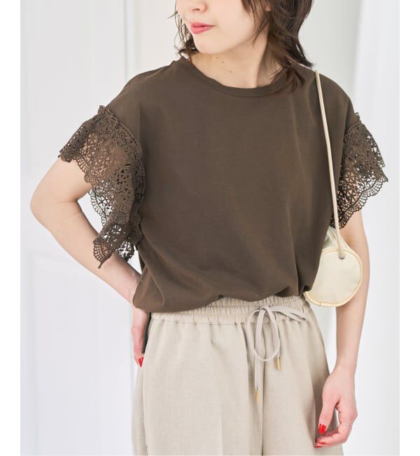 Spick and Span「ケミカルレーススリーブプルオーバー」|Tシャツ・カットソー|