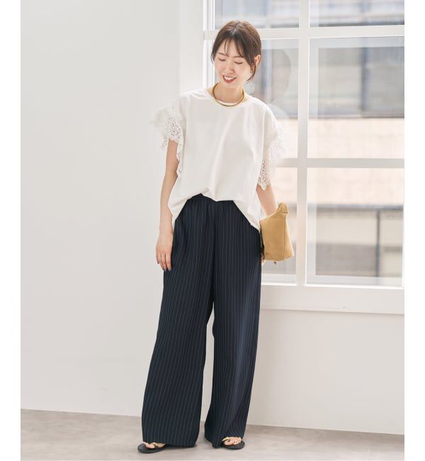 Spick and Span「ケミカルレーススリーブプルオーバー」|Tシャツ・カットソー|