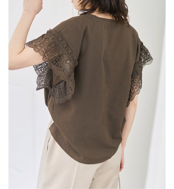Spick and Span「ケミカルレーススリーブプルオーバー」|Tシャツ・カットソー|