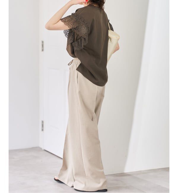 Spick and Span「ケミカルレーススリーブプルオーバー」|Tシャツ・カットソー|