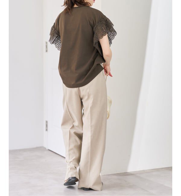 Spick and Span「ケミカルレーススリーブプルオーバー」|Tシャツ・カットソー|