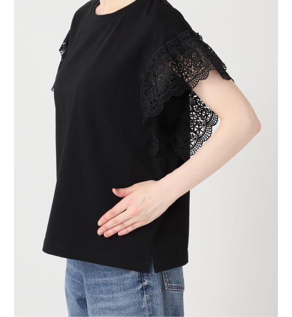 Spick and Span「ケミカルレーススリーブプルオーバー」|Tシャツ・カットソー|