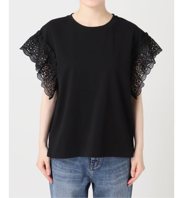 Spick and Span「ケミカルレーススリーブプルオーバー」|Tシャツ・カットソー|