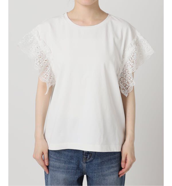 Spick and Span「ケミカルレーススリーブプルオーバー」|Tシャツ・カットソー|