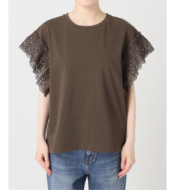 Spick and Span「ケミカルレーススリーブプルオーバー」|Tシャツ・カットソー|