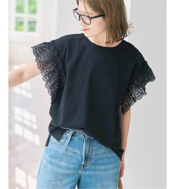 Spick and Span「ケミカルレーススリーブプルオーバー」|Tシャツ・カットソー|
