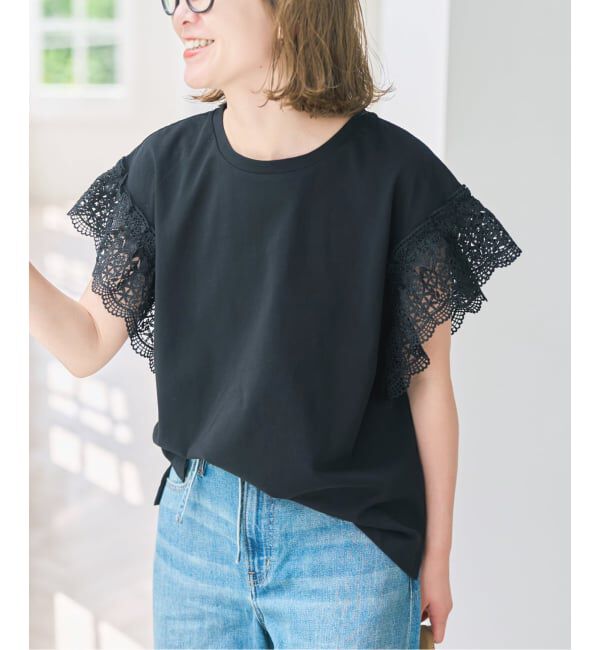 Spick and Span「ケミカルレーススリーブプルオーバー」|Tシャツ・カットソー|