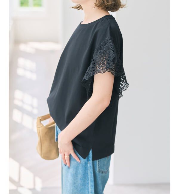 Spick and Span「ケミカルレーススリーブプルオーバー」|Tシャツ・カットソー|