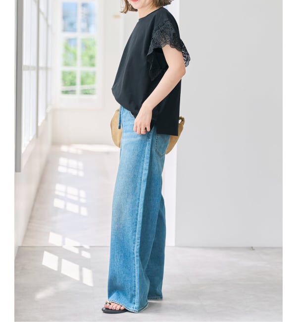 Spick and Span「ケミカルレーススリーブプルオーバー」|Tシャツ・カットソー|