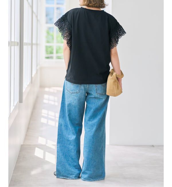 Spick and Span「ケミカルレーススリーブプルオーバー」|Tシャツ・カットソー|
