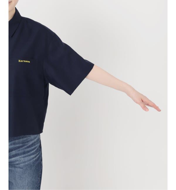 Spick and Span「リネンブレンドロゴ刺繍ショートシャツ」|シャツ・ブラウス|