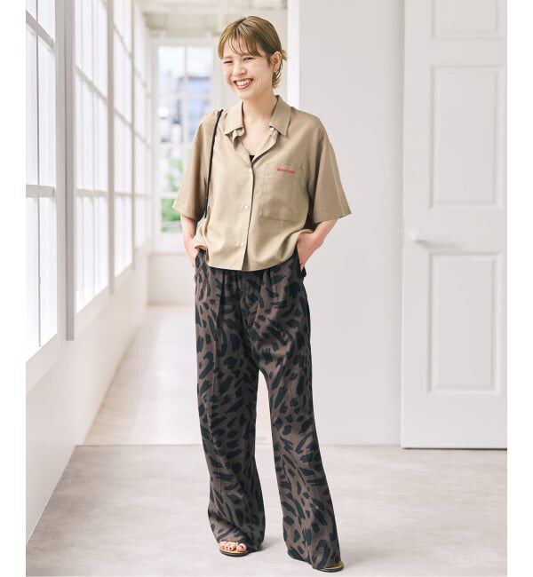 Spick and Span「リネンブレンドロゴ刺繍ショートシャツ」|シャツ・ブラウス|