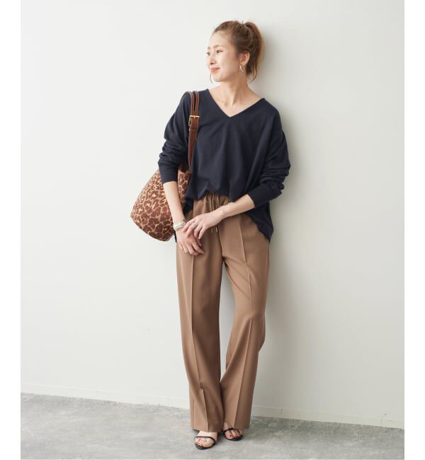 Spick and Span「《全新色 / 追加予約》コットンバルキーヤーンルーズVネックプルオーバー」|ニット・セーター|