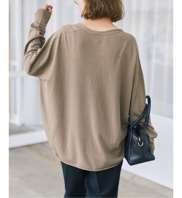 Spick and Span「《全新色 / 追加予約》コットンバルキーヤーンルーズVネックプルオーバー」|ニット・セーター|