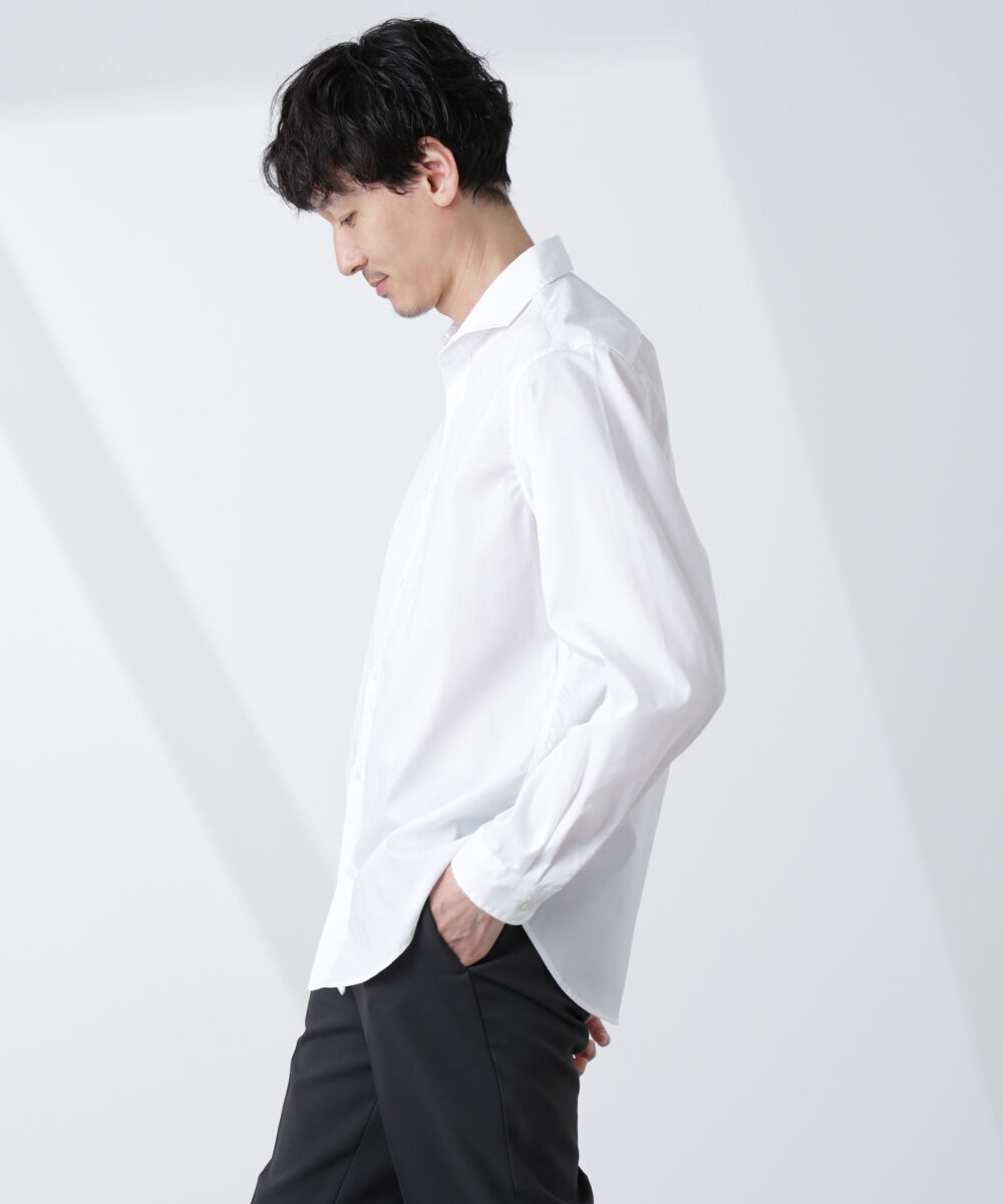 NANO universe「「ICE FLOW LINEN」カッタウェイシャツ 長袖」|シャツ・ブラウス|