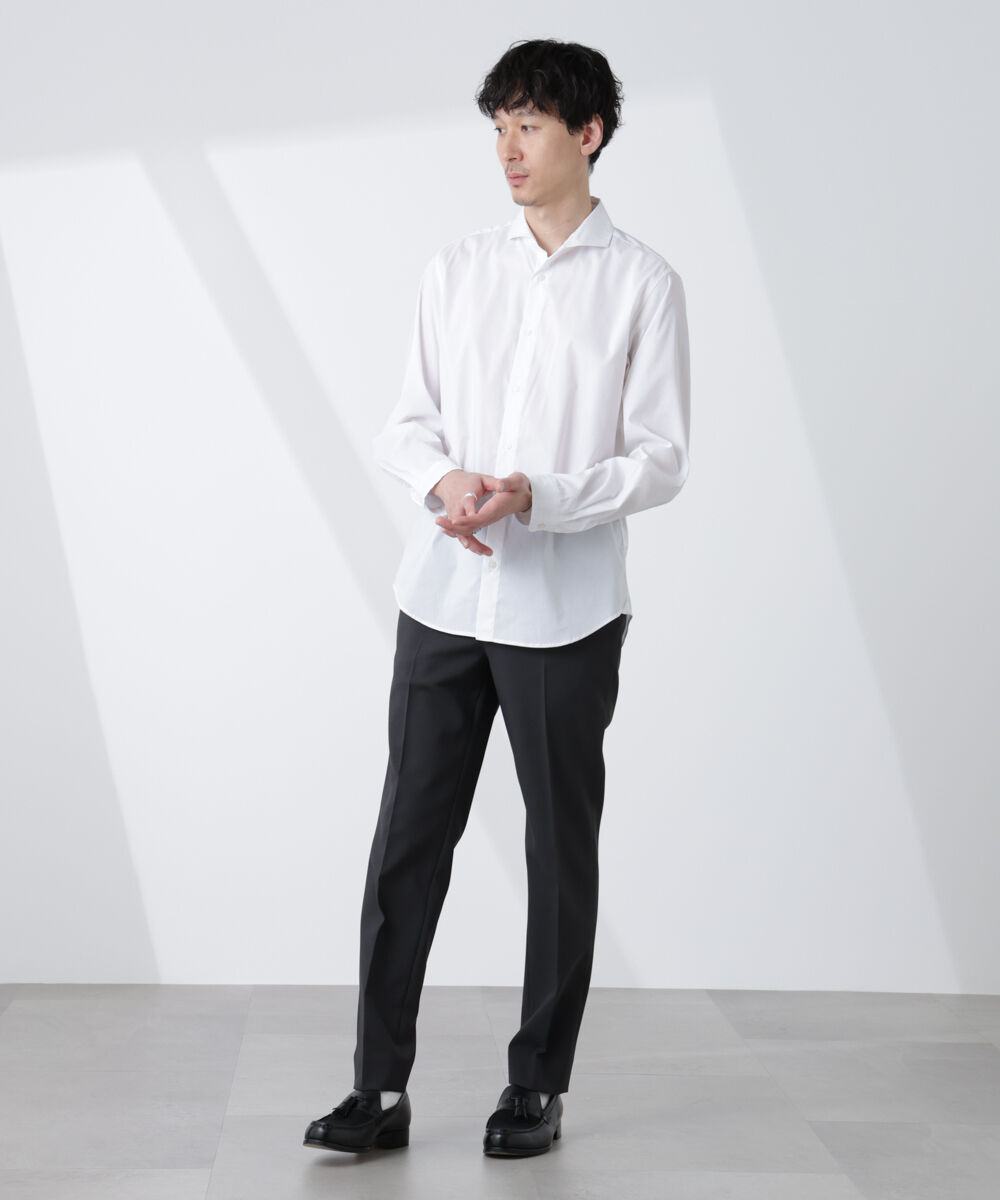 NANO universe「「ICE FLOW LINEN」カッタウェイシャツ 長袖」|シャツ・ブラウス|
