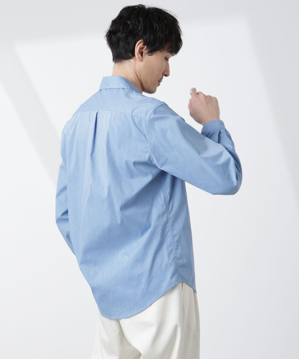NANO universe「「ICE FLOW LINEN」カッタウェイシャツ 長袖」|シャツ・ブラウス|