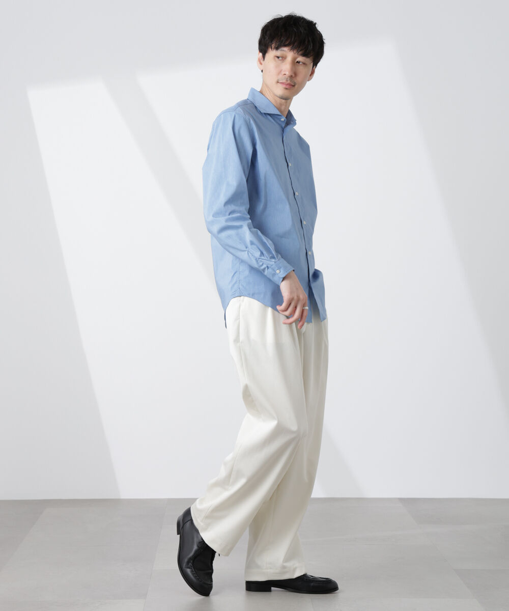 NANO universe「「ICE FLOW LINEN」カッタウェイシャツ 長袖」|シャツ・ブラウス|
