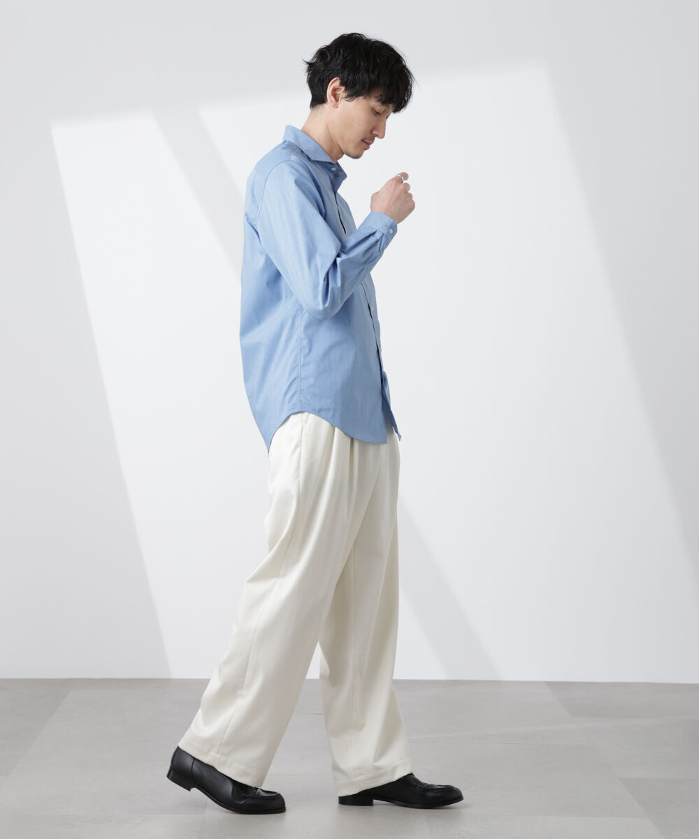 NANO universe「「ICE FLOW LINEN」カッタウェイシャツ 長袖」|シャツ・ブラウス|