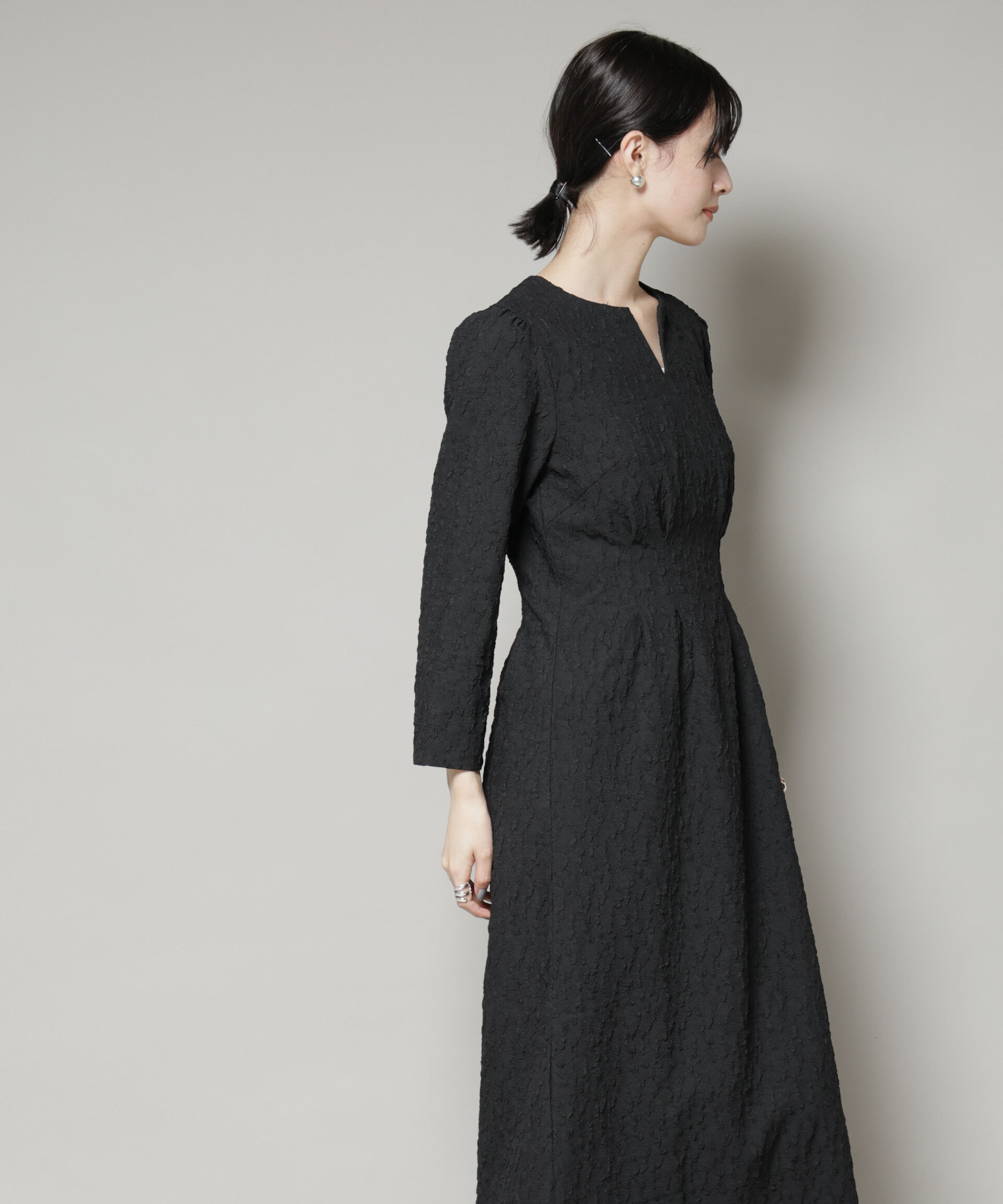 nano･universe「troisieme chaco/PUFFY JACQUARD　ワンピース」|ワンピース|