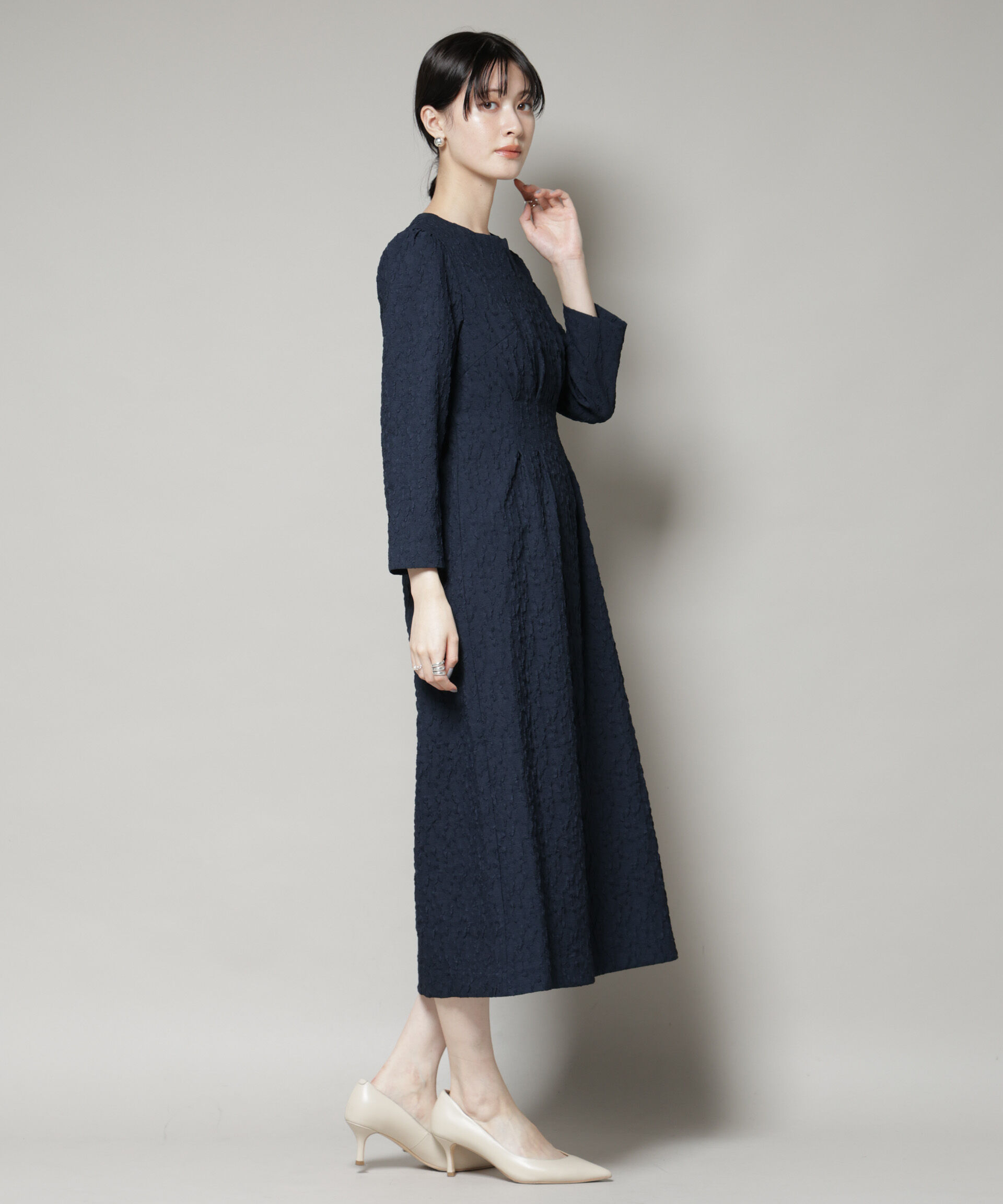 nano･universe「troisieme chaco/PUFFY JACQUARD　ワンピース」|ワンピース|