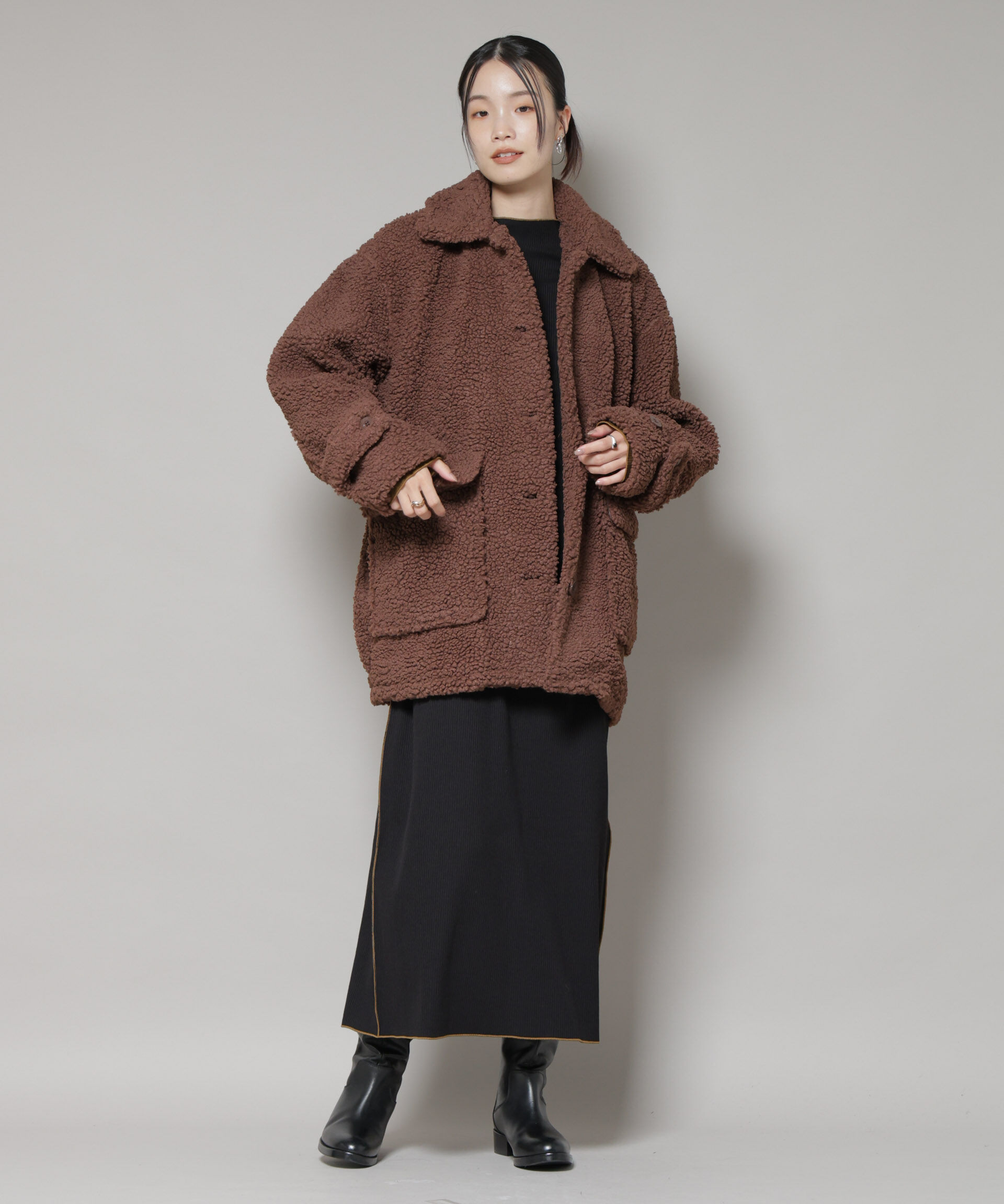 nano･universe「UNIVERSAL OVERALL/BOA HALF COAT」|ブルゾン・スタジャン|