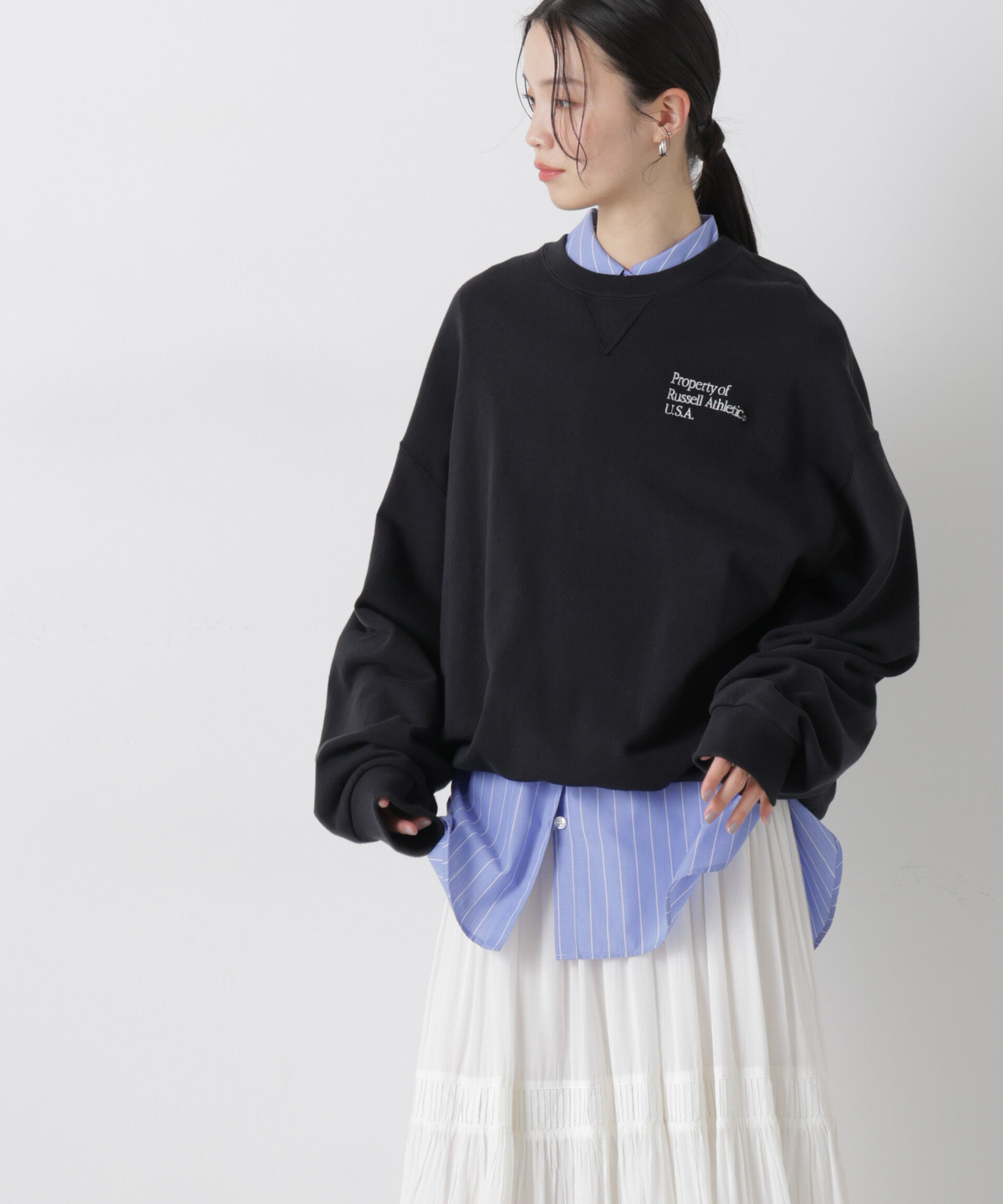 nano･universe「ブロードワイドシルエットストライプシャツ」|シャツ・ブラウス|