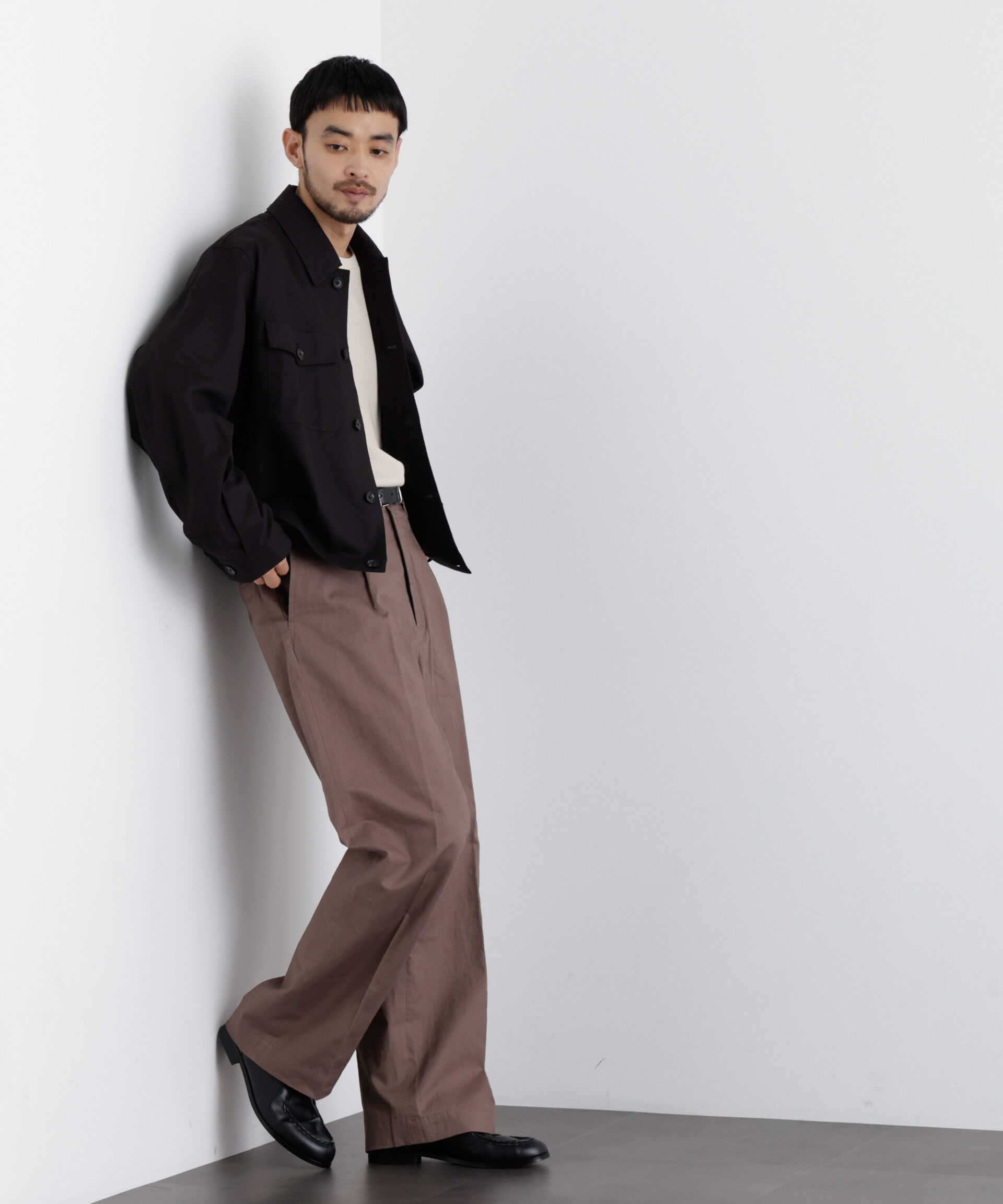 NANO universe「「FRENCH LINEN」リネンコットンシャツブルゾン」|ブルゾン・スタジャン|
