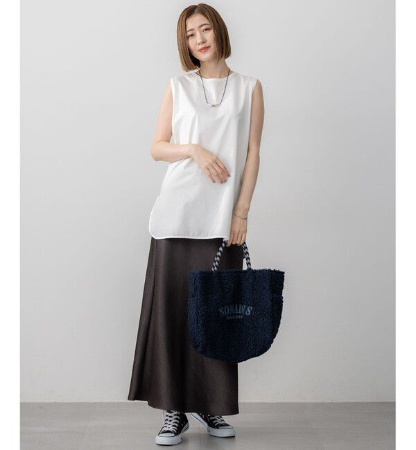 23区「【新色追加/洗える】コットンベアジャージー ノースリーブ Tシャツ」|Tシャツ・カットソー|
