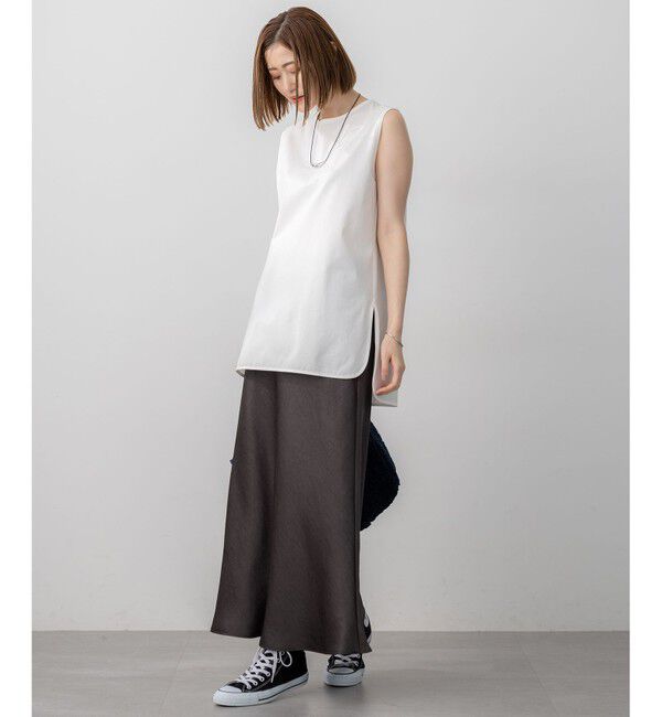 23区「【新色追加/洗える】コットンベアジャージー ノースリーブ Tシャツ」|Tシャツ・カットソー|