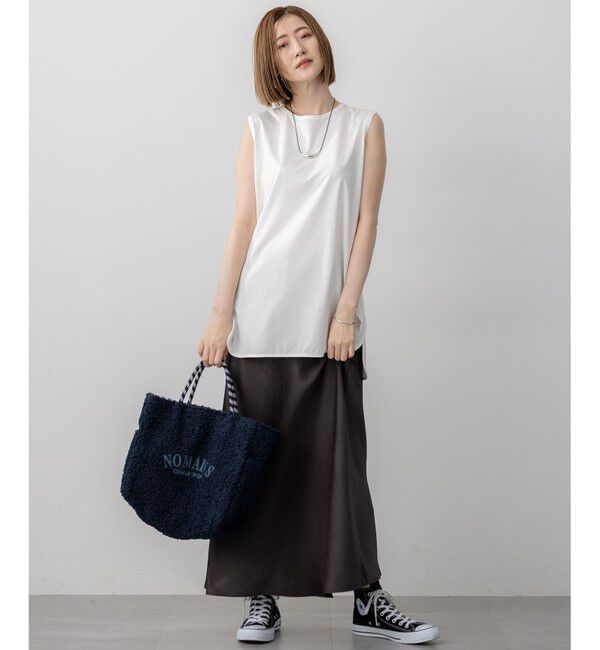 23区「【新色追加/洗える】コットンベアジャージー ノースリーブ Tシャツ」|Tシャツ・カットソー|