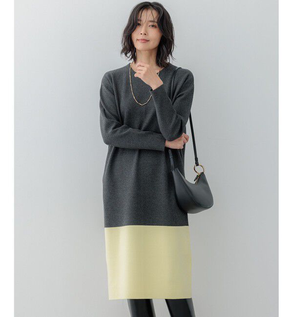 23区「【WEB&一部店舗限定カラーあり/洗える】ミラノリブ バイカラーニットワンピース」|ワンピース|[WEB&一部店舗限