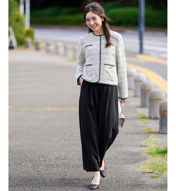 ANY SIS「【セットアップ対応】セレモニーダブルクロス ワイドパンツ」|その他|ブラック