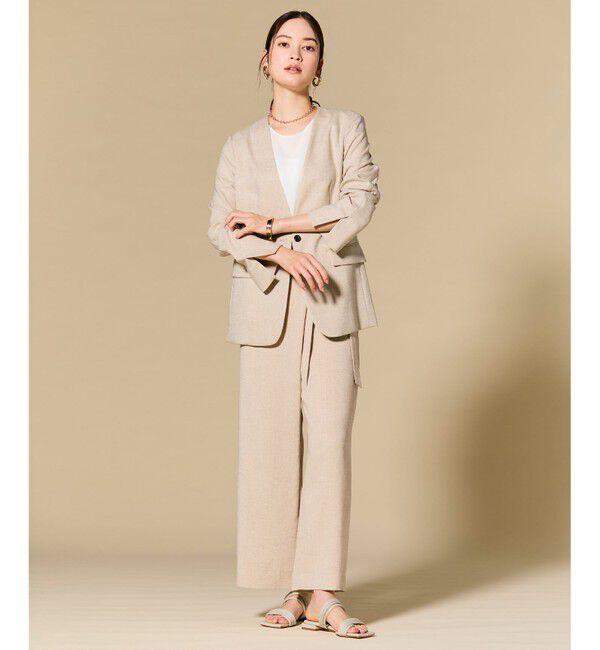 BEIGE,「CAROLE / リネンライクラップワイドパンツ」|その他|