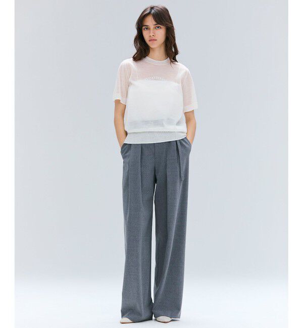 BEIGE,「【セットアップ対応・洗える・Precious 10月号掲載】ZEPHYR / ウールライクタックベルトワイドパンツ」|その他|